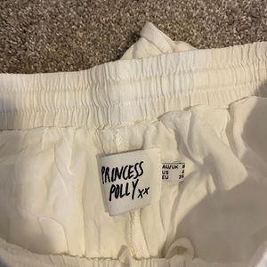 Princess Polly white linen shorts